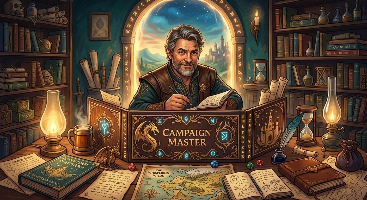 A Game Master preparing behind their screen