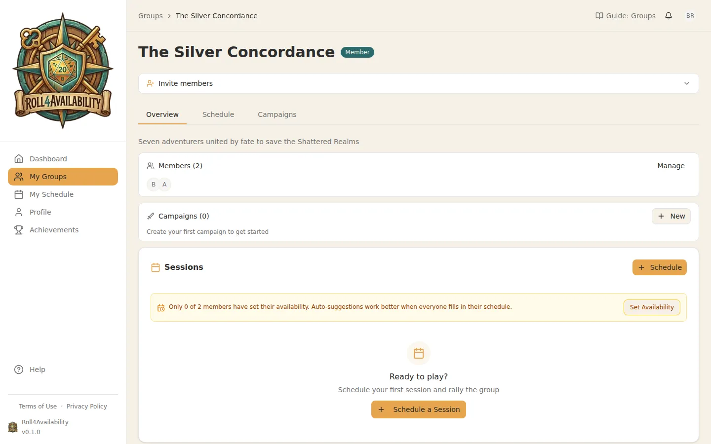 Player who just joined a group